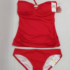 Michael Kors Cruise 2019 Red 2 piece Swimsuit